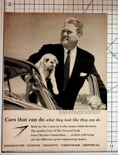 1950s Chrysler Forward Look Car Ad Man Bulldog Puppy Plymouth Dodge DeSoto picture