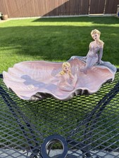 vintage florence ceramics figurines merrymaids sea shell and two mermaids rare picture