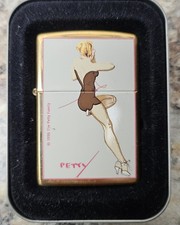 Vintage 1996 Petty Girl Memphis Belle Pinup Brass Zippo Lighter NEW picture