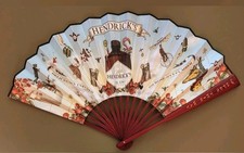 Vintage Advertising 2-Sided Fan, Hendrick's Gin, 1910-1930, LARGE, 13