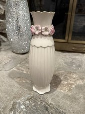 9” Cream & Gold Lenox Bone China Love Notes Adored Bud Vase-coquette cottagecore picture