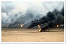 Raging Oil Fires Outside Kuwait City In Aftermath Of Desert Storm 8 x 12 Photo picture