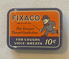 Antique 1930s FIXACO Throat Confection Tin 🎩 St. Louis Pocket Lozenge Tin picture