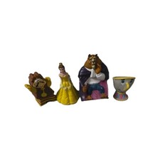 Rare - VTG 1992 Pizza Hut Disney Beauty & Beast Rubber Hand Puppets Complete Set picture