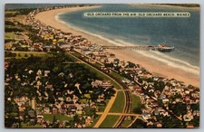 Old Orchard Beach Aerial View Maine ME c1930 Unposted Vintage Postcard picture