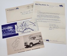 Vtg 1961 Sport King Coaches Pickup Truck Camper Flyer Letter Promo Mailer Lot picture
