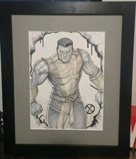 Colossus original art / Nate Melendez with signature. COA. Professionally framed picture