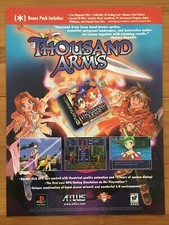 1999 Thousand Arms PS1 PSX Playstation 1 Vintage Print Ad/Poster ATLUS RPG Art picture