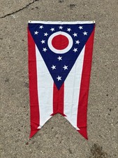 Vintage OHIO STATE 2’x3’ cotton FLAG bunting - New Old Stock Ohio State Flag picture