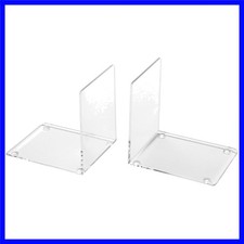 Sleek Clear Acrylic Bookends for Stylish Organization - Ideal for Home & Office picture