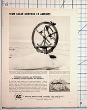 Vintage AC Spark Plug Avionics Print Ad Solar Compass B-52 Bomber MILWAUKEE picture
