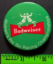 Vintage 1978 Women's Pro Ski Championship Budweiser Pinback Pin picture