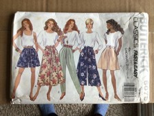 BUTTERICK 6075 MISSES' 12-16 SKIRT, SPLIT-SKIRTS, PANTSSEWING PATTERN ©1992 CUT picture