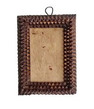 Antique Tramp Art Picture Frame, Black Forest, Original 19th Century (# 19273) picture