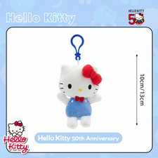 Official Hello Kitty Sanrio 50th Anniversary Limited Plush Keychain 4'' Gift US picture
