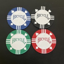 Bicycle Casino Chip Lot + Las Vegas Poker Golf Ball Marker Red Green Black Blue picture