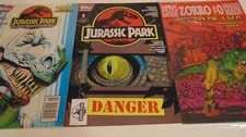 TOPPS Jurassic Park #1 (1993) + RAPTOR #1 POLYBAG +ADVENTURES #8 LOT OF 3 picture